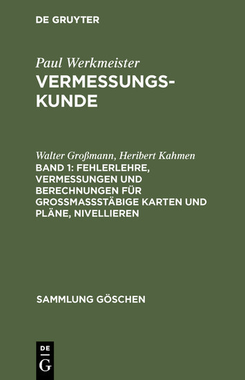 Fehlerlehre, Vermessungen und Berechnungen für großmaßstäbige Karten und Pläne, Nivellieren main product photo