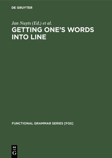 Getting One's Words into Line main product photo