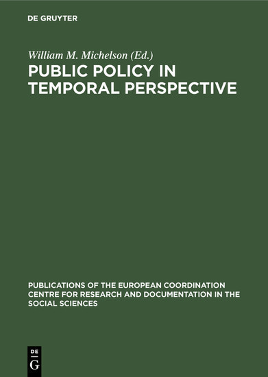 Public policy in temporal perspective main product photo