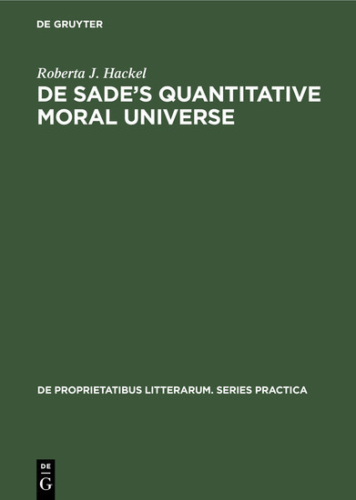 De Sade's quantitative moral universe main product photo