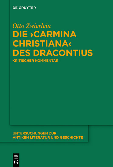 Die 'Carmina christiana' des Dracontius main product photo