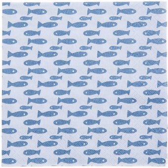 Servietten, Fische, Blau
