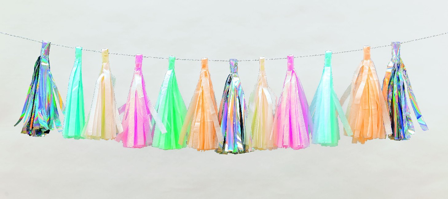 Quasten Girlande, Pastell Mix main product photo