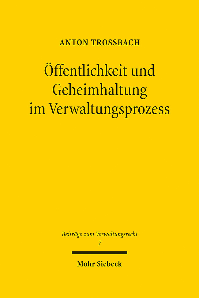 Öffentlichkeit und Geheimhaltung im Verwaltungsprozess main product photo