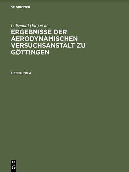 Ergebnisse der aerodynamischen Versuchsanstalt zu Göttingen. Lfg. 4 main product photo