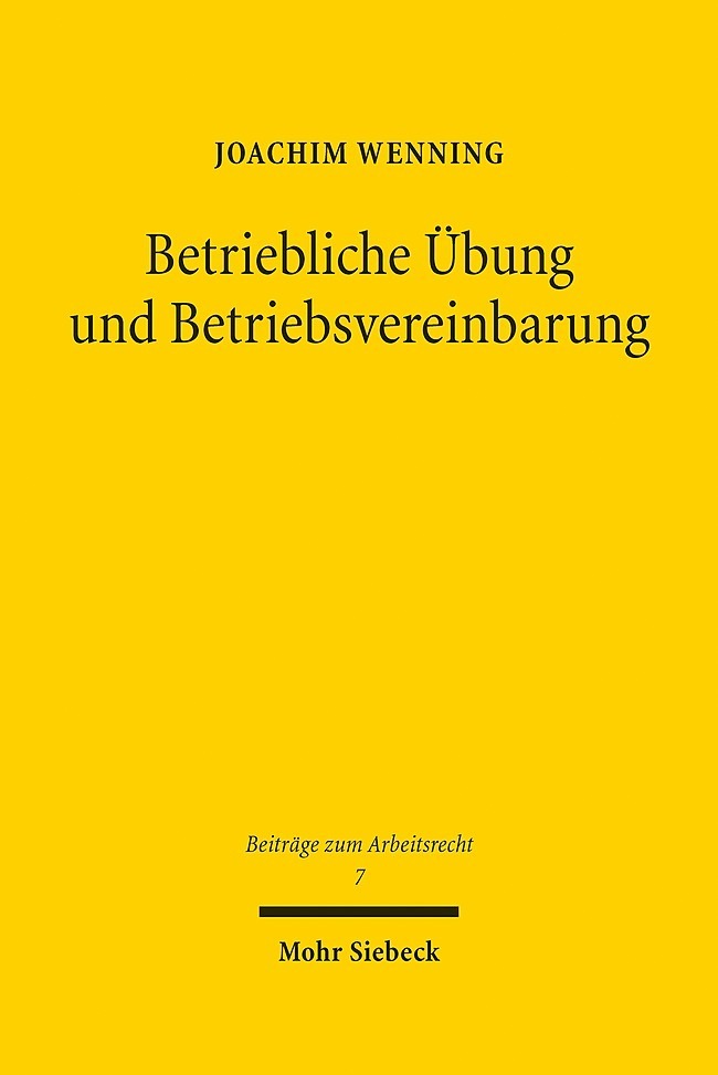 Betriebliche Übung und Betriebsvereinbarung main product photo