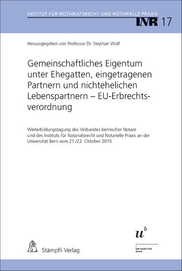 Gemeinschaftliches Eigentum unter Ehegatten, eingetragenen Partnern und nichtehelichen Lebenspartnern - EU-Erbrechtsverordnung main product photo