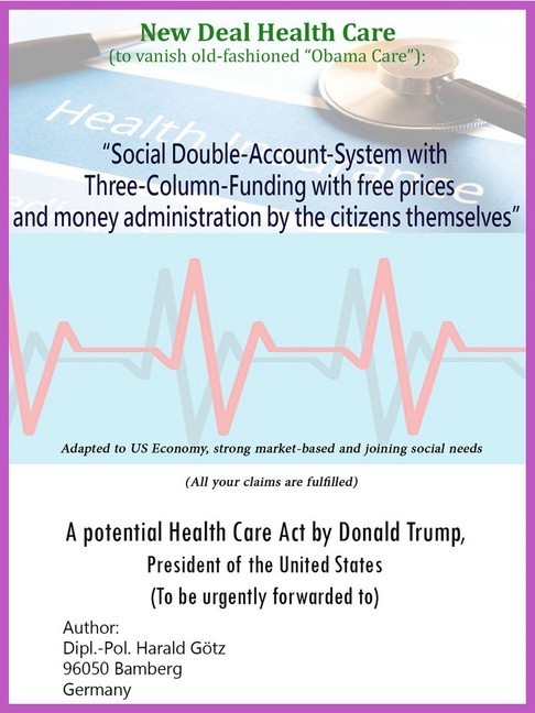 'Social Double-Account-System with Three-Column-Funding with free prices and money administration by the citizens themselves' Adapted to US Economy, strong market-based and joining social needs (All your claims are fulfilled) main product photo