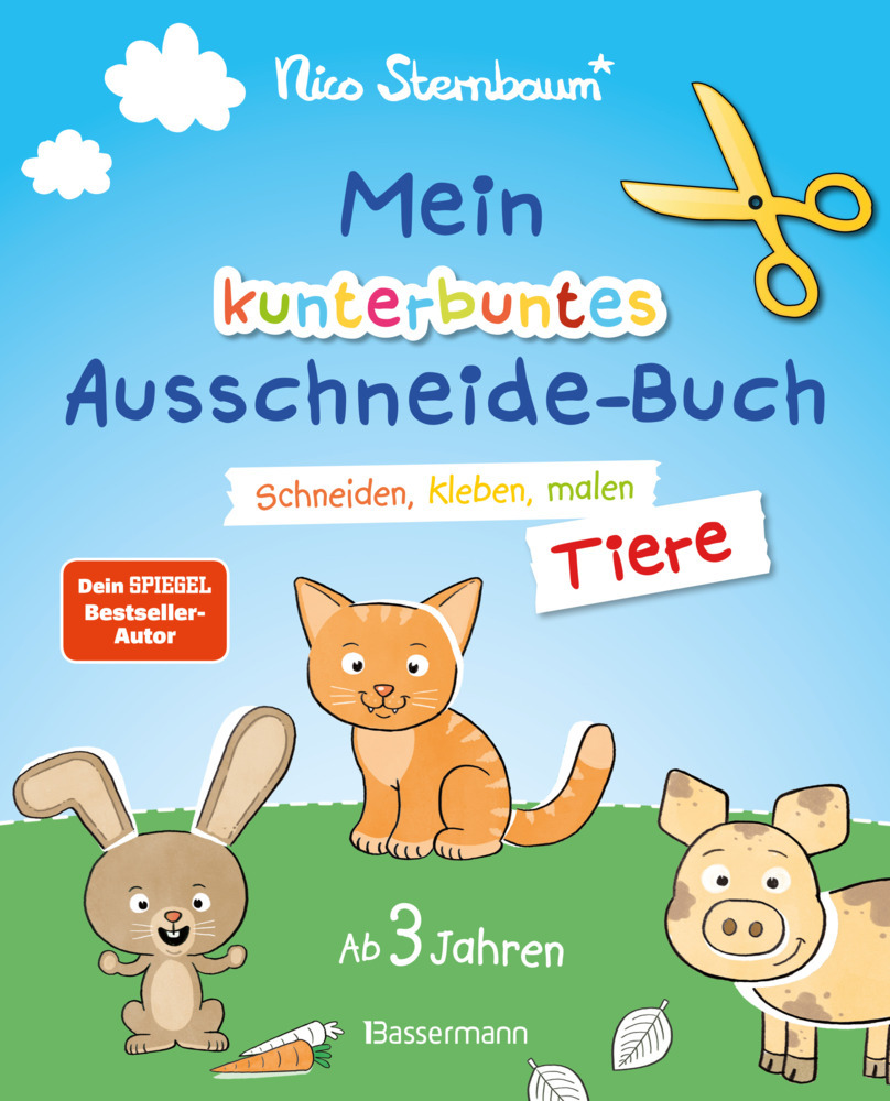 Mein kunterbuntes Ausschneidebuch - Tiere. Schneiden, kleben, malen ab 3 Jahren. Mit Scherenführerschein main product photo