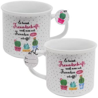 Tasse mit Kaktus "Freundschaft"