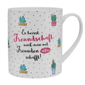 XL-Tasse mit Kaktus "Freundschaft"