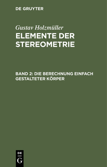 Die Berechnung einfach gestalteter Körper main product photo