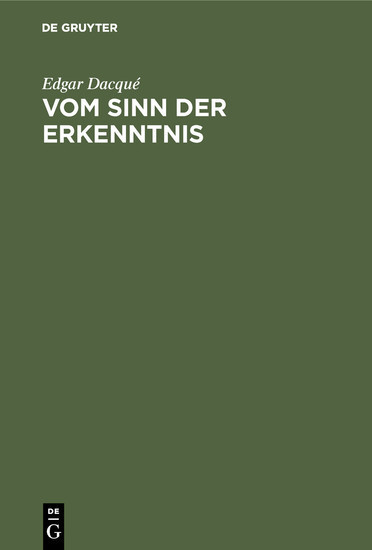 Vom Sinn der Erkenntnis main product photo
