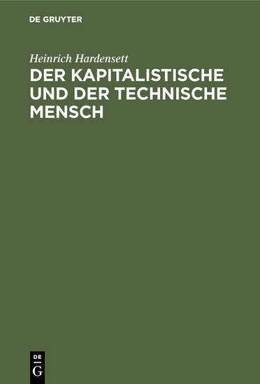 Der kapitalistische und der technische Mensch main product photo