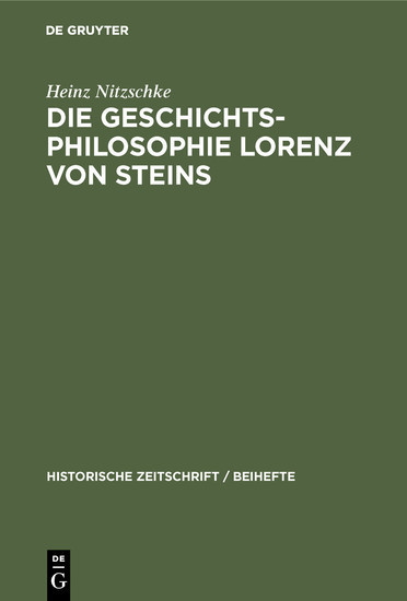 Die Geschichtsphilosophie Lorenz von Steins main product photo