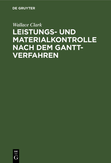 Leistungs- und Materialkontrolle nach dem Gantt-Verfahren main product photo
