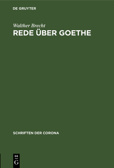 Rede über Goethe main product photo