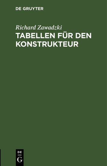 Tabellen für den Konstrukteur main product photo