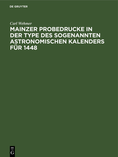 Mainzer Probedrucke in der Type des sogenannten astronomischen Kalenders für 1448 main product photo