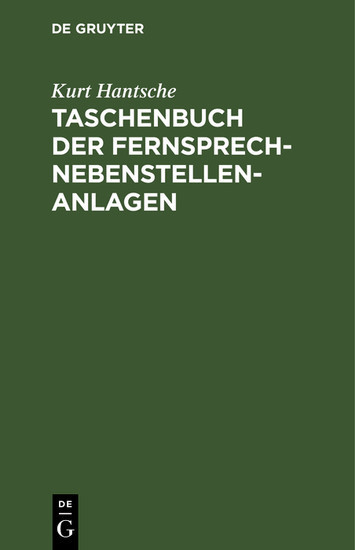Taschenbuch der Fernsprech-Nebenstellen-Anlagen main product photo