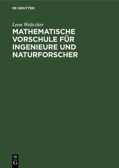 Mathematische Vorschule für Ingenieure und Naturforscher main product photo