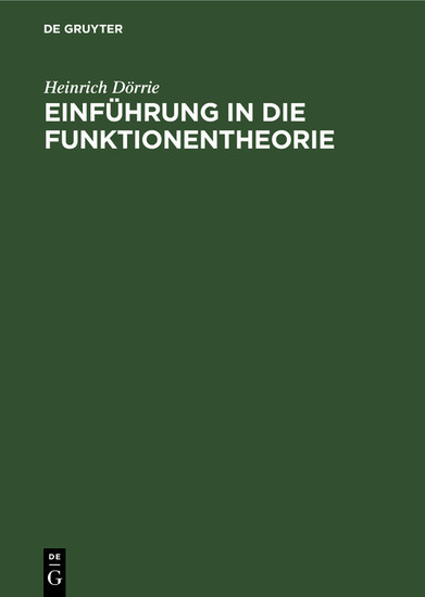 Einführung in die Funktionentheorie main product photo