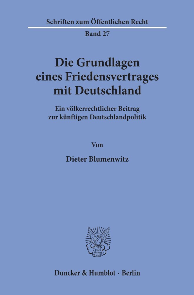Die Grundlagen eines Friedensvertrages mit Deutschland. main product photo