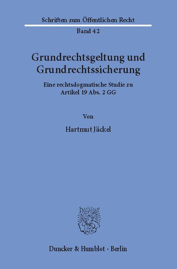Grundrechtsgeltung und Grundrechtssicherung. main product photo