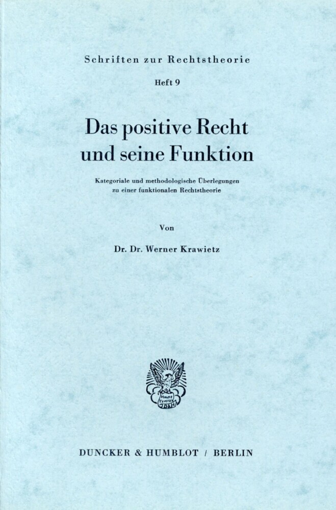 Das positive Recht und seine Funktion. main product photo
