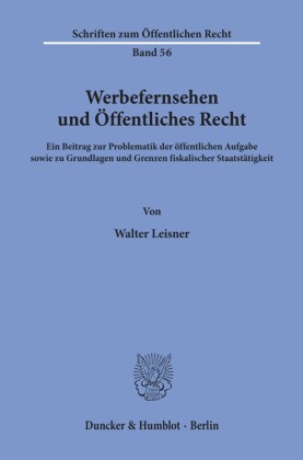 Werbefernsehen und Öffentliches Recht.
