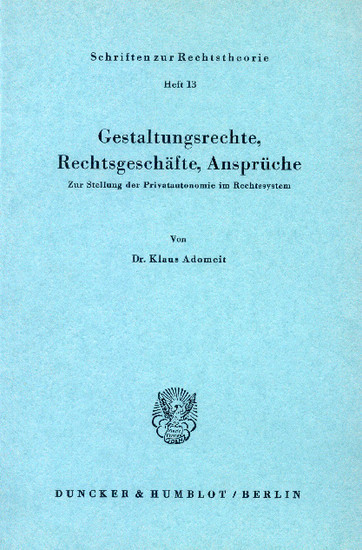 Gestaltungsrechte, Rechtsgeschäfte, Ansprüche. main product photo