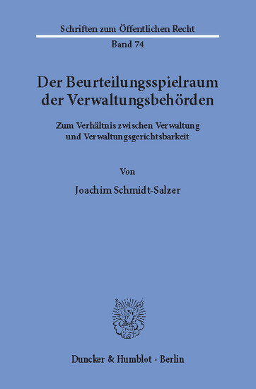 Der Beurteilungsspielraum der Verwaltungsbehörden. main product photo