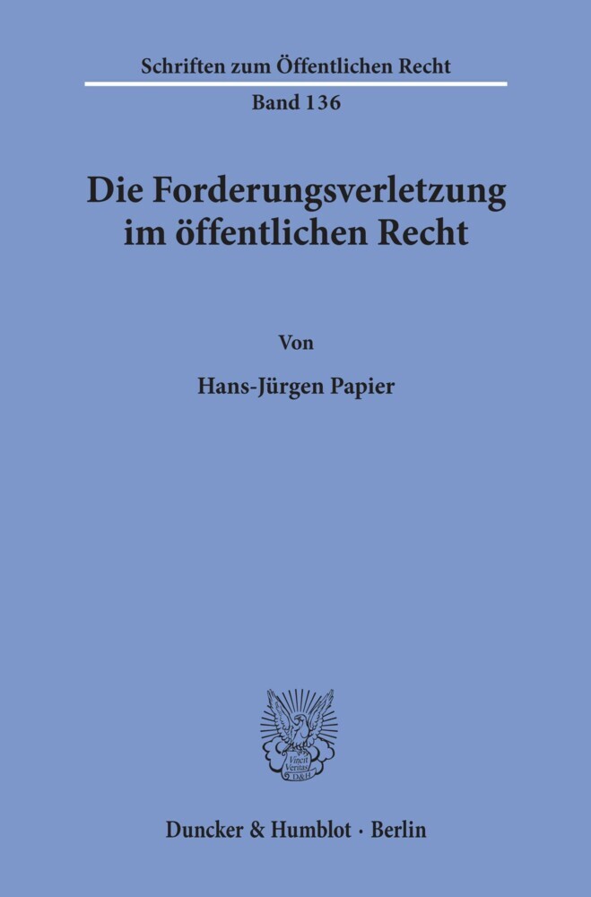 Die Forderungsverletzung im öffentlichen Recht. main product photo