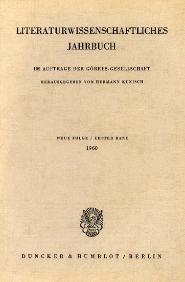 Literaturwissenschaftliches Jahrbuch. main product photo