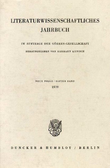 Literaturwissenschaftliches Jahrbuch. main product photo
