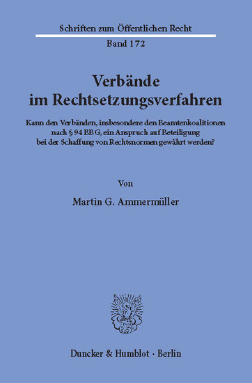 Verbände im Rechtsetzungsverfahren. main product photo