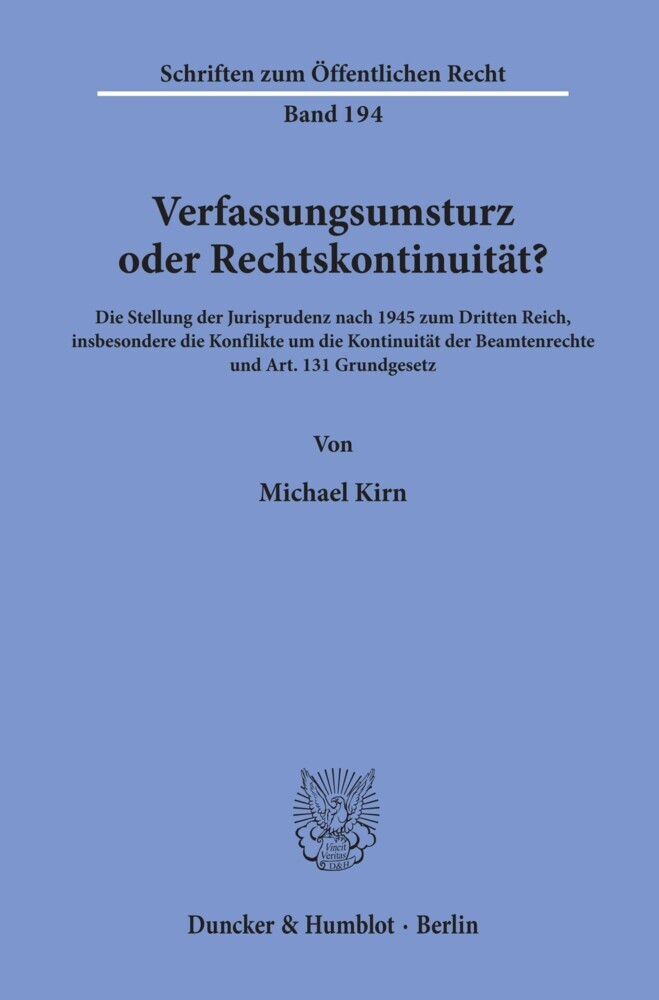 Verfassungsumsturz oder Rechtskontinuität? main product photo