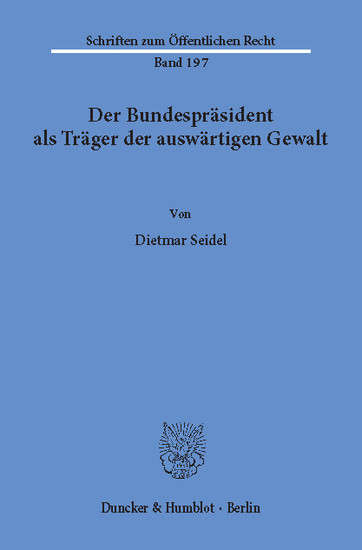 Der Bundespräsident als Träger der auswärtigen Gewalt. main product photo