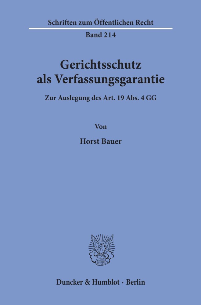 Gerichtsschutz als Verfassungsgarantie. main product photo