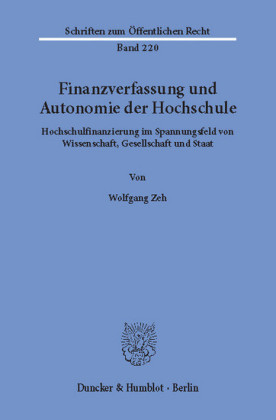 Finanzverfassung und Autonomie der Hochschule.