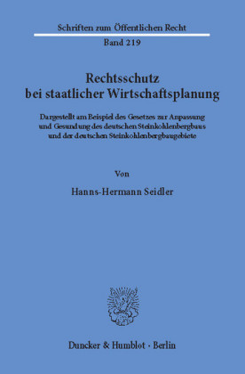 Rechtsschutz bei staatlicher Wirtschaftsplanung.