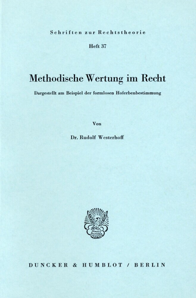 Methodische Wertung im Recht. main product photo