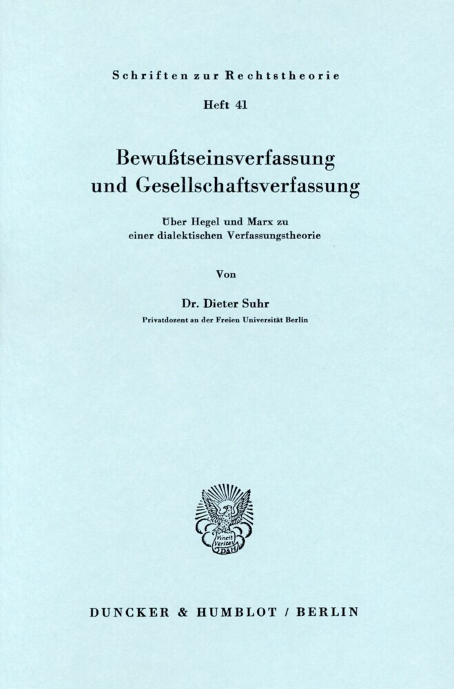 Bewußtseinsverfassung und Gesellschaftsverfassung. main product photo