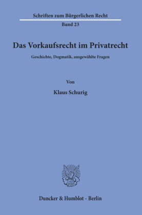 Das Vorkaufsrecht im Privatrecht.