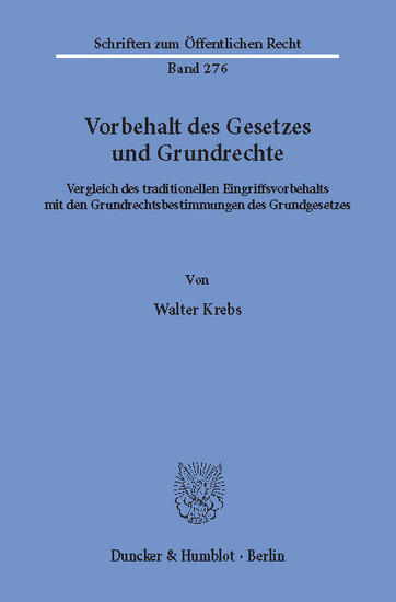 Vorbehalt des Gesetzes und Grundrechte. main product photo