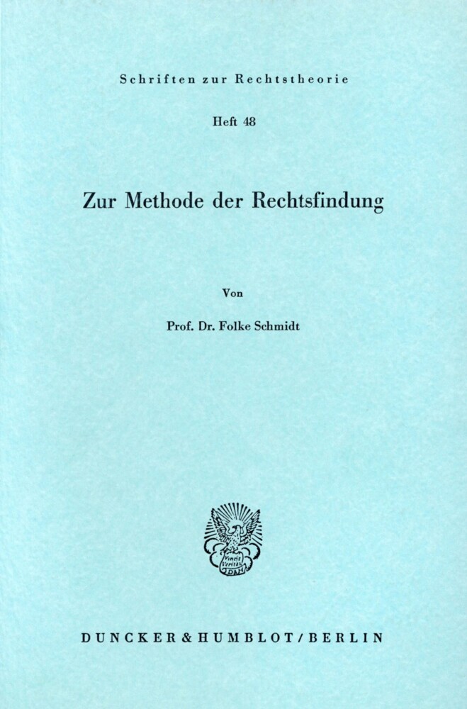 Zur Methode der Rechtsfindung. main product photo
