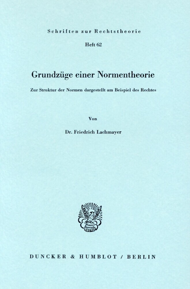 Grundzüge einer Normentheorie. main product photo