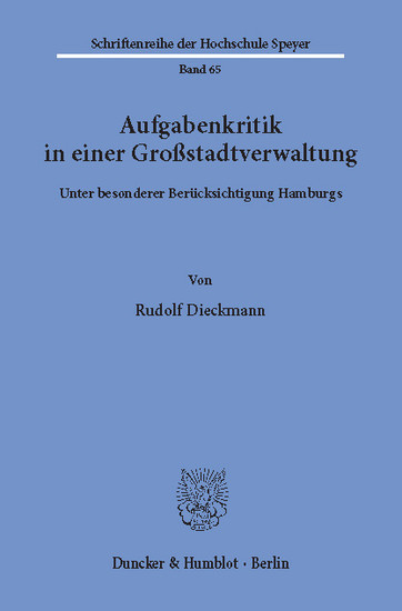 Aufgabenkritik in einer Großstadtverwaltung main product photo