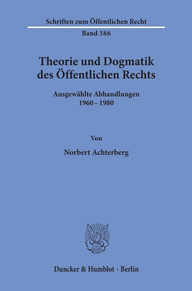 Theorie und Dogmatik des Öffentlichen Rechts. main product photo