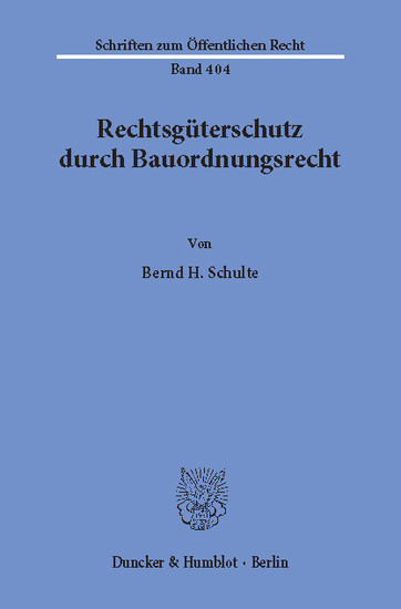 Rechtsgüterschutz durch Bauordnungsrecht. main product photo